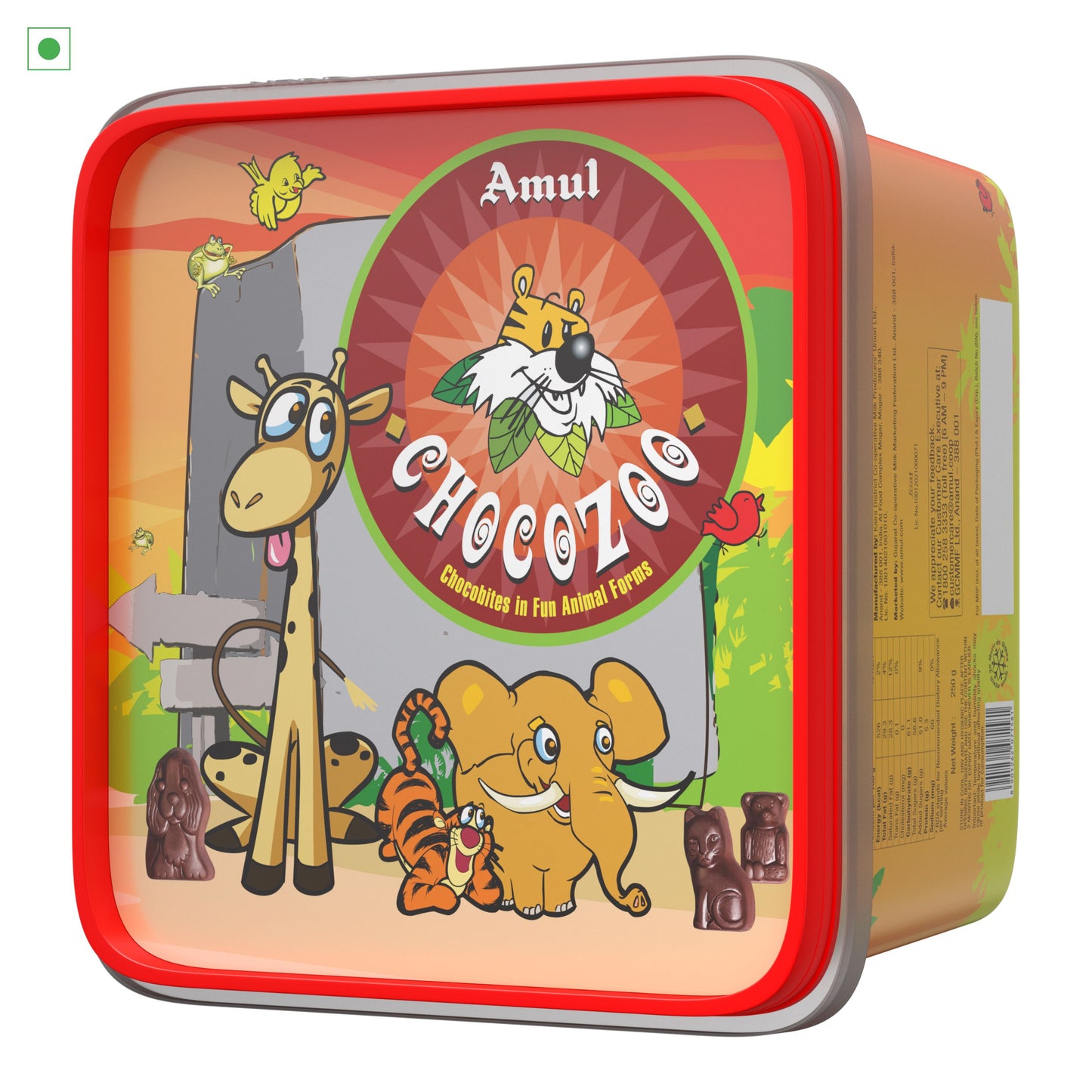 AMUL CHOCOLATE TUB - CHOCOZOO 12/250 GM