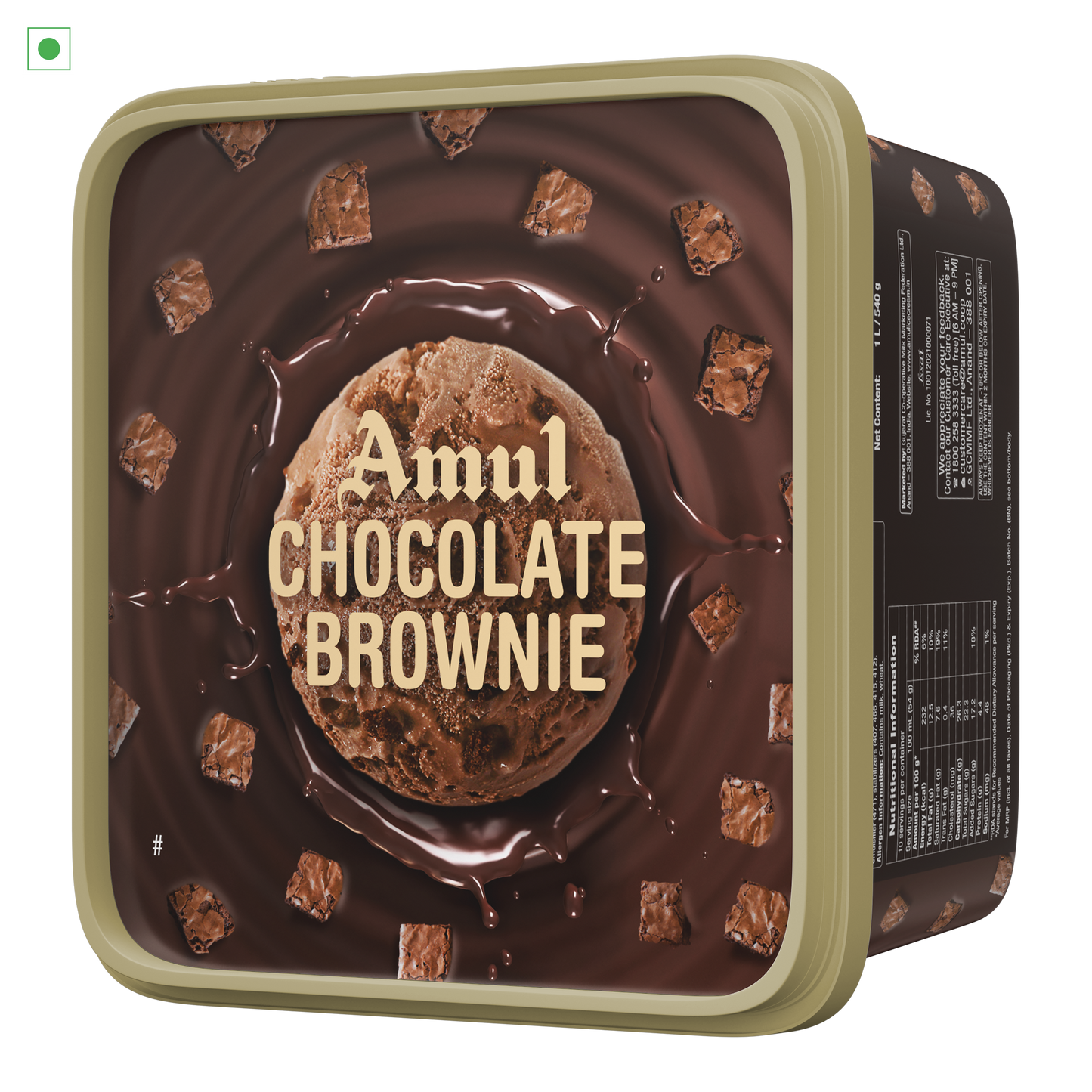 AMUL ICE CREAM CHOCOLATE BROWNIE 18/1 L