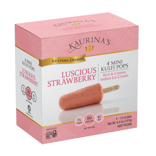 KAURINA'S KULFI POPS MINI - LUSCIOUS STRAWBERRY 6/4-PACK/1.6 OZ