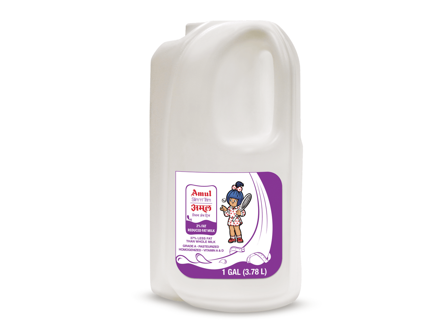 AMUL MILK SLIM N TRIM 2% REDUCED FAT 4/1 GAL