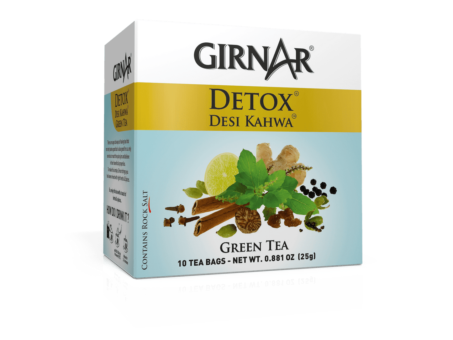 GIRNAR GREEN TEA DESI KAHWA (DETOX) 12/10 TBG