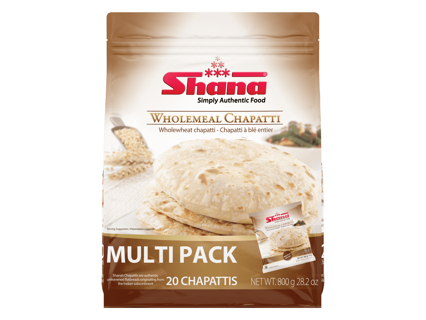 SHANA CHAPATI WHOLEMEAL 6/20 CT/40 GM